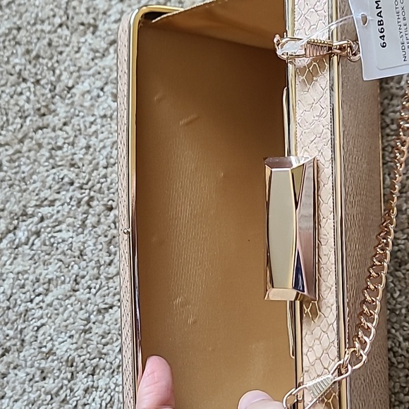 ๐Host Pick๐ Dune London Nude Reptile Print Box Clutch with strap - Picture 7 of 15